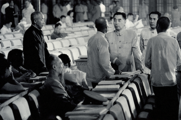 C048 15 Tom Hutchins ,Chou En lai meeting other deputies to NPC, Peking, China, 1956 A3 photography of china - Tom Hutchins: Seen in China 1956 | Tom Hutchins | Street photography | Guest Post | Black and white photography - Tom Hutchins